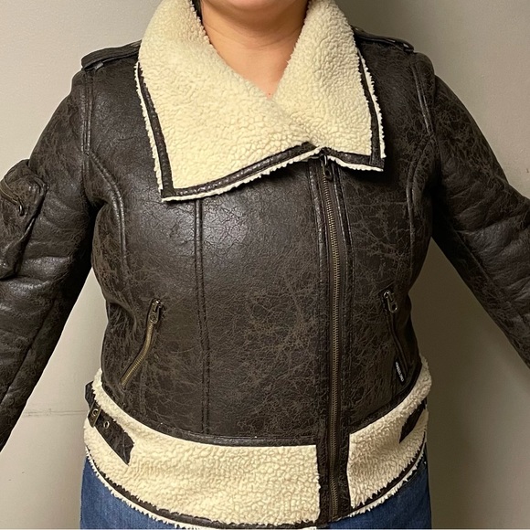 Mo x member faux leather aviator jacket - Picture 6 of 9